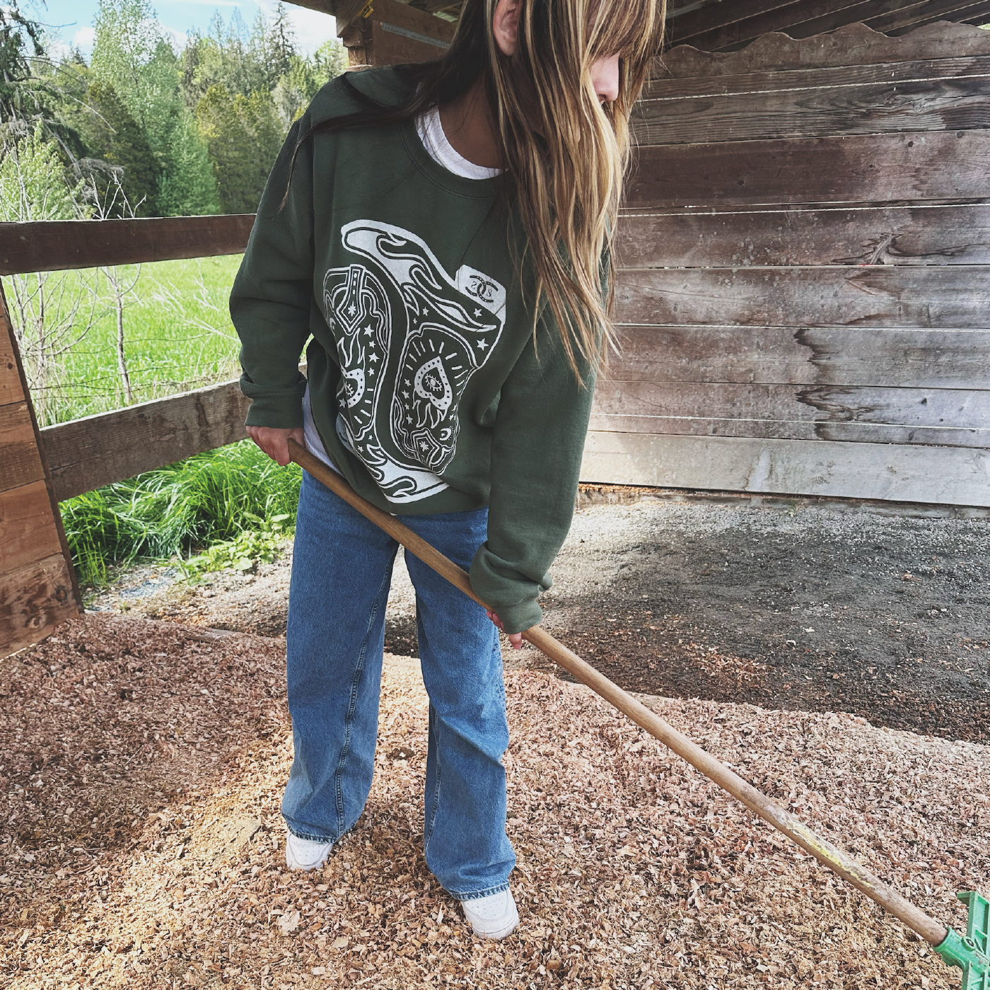 Boots & Bravado | Army Green | Sweatshirt