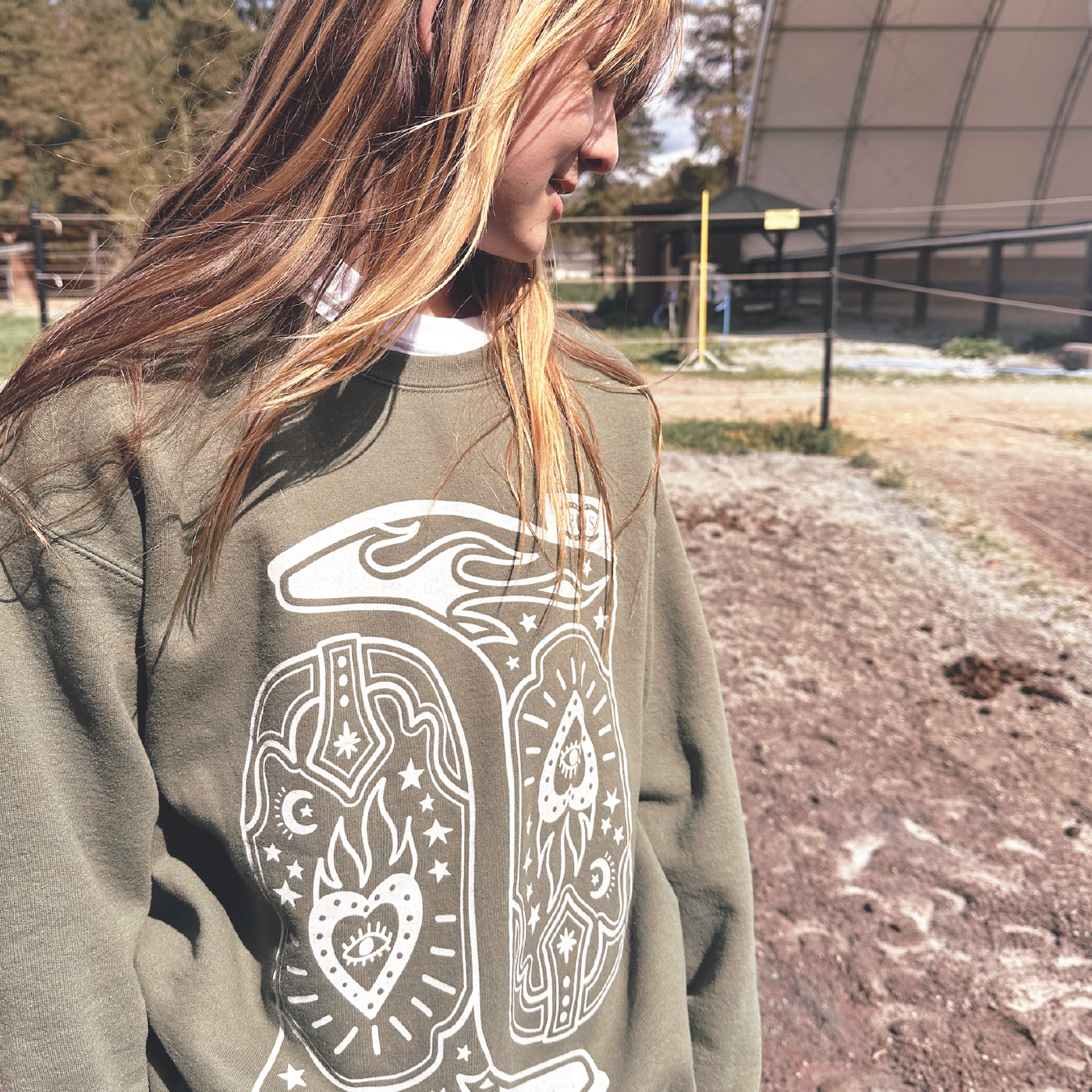 Boots & Bravado | Army Green | Sweatshirt