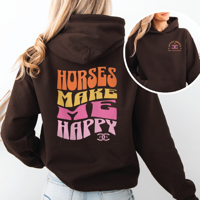 Horses Make Me Happy | Chocolate | Hoodie