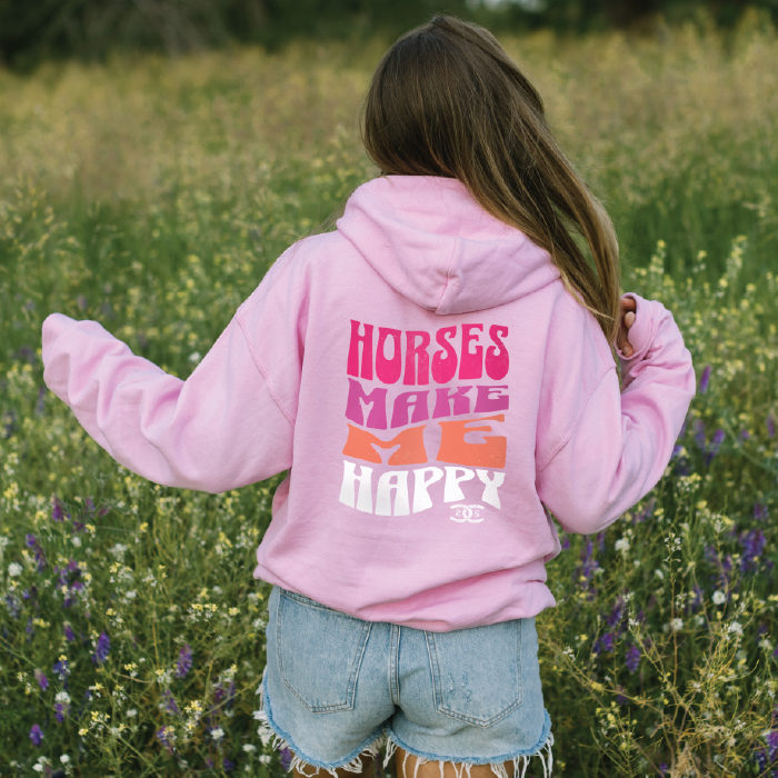 Horses Make Me Happy | Light Pink | Hoodie