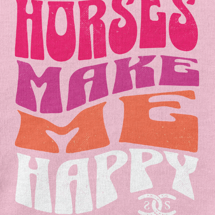 Horses Make Me Happy | Light Pink | Hoodie
