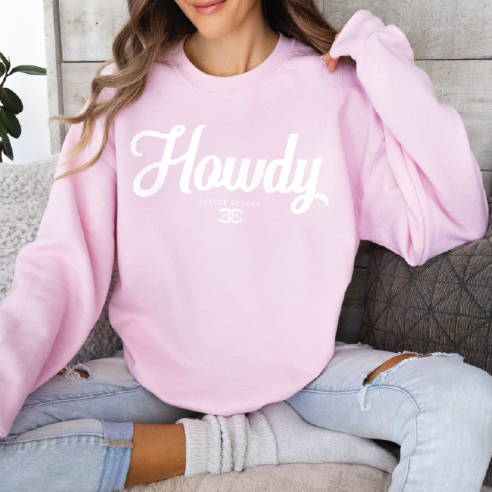 Howdy | Light Pink | Sweatshirt