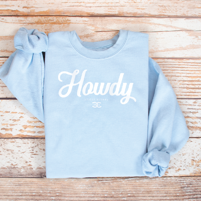 Howdy | Light Blue | Sweatshirt