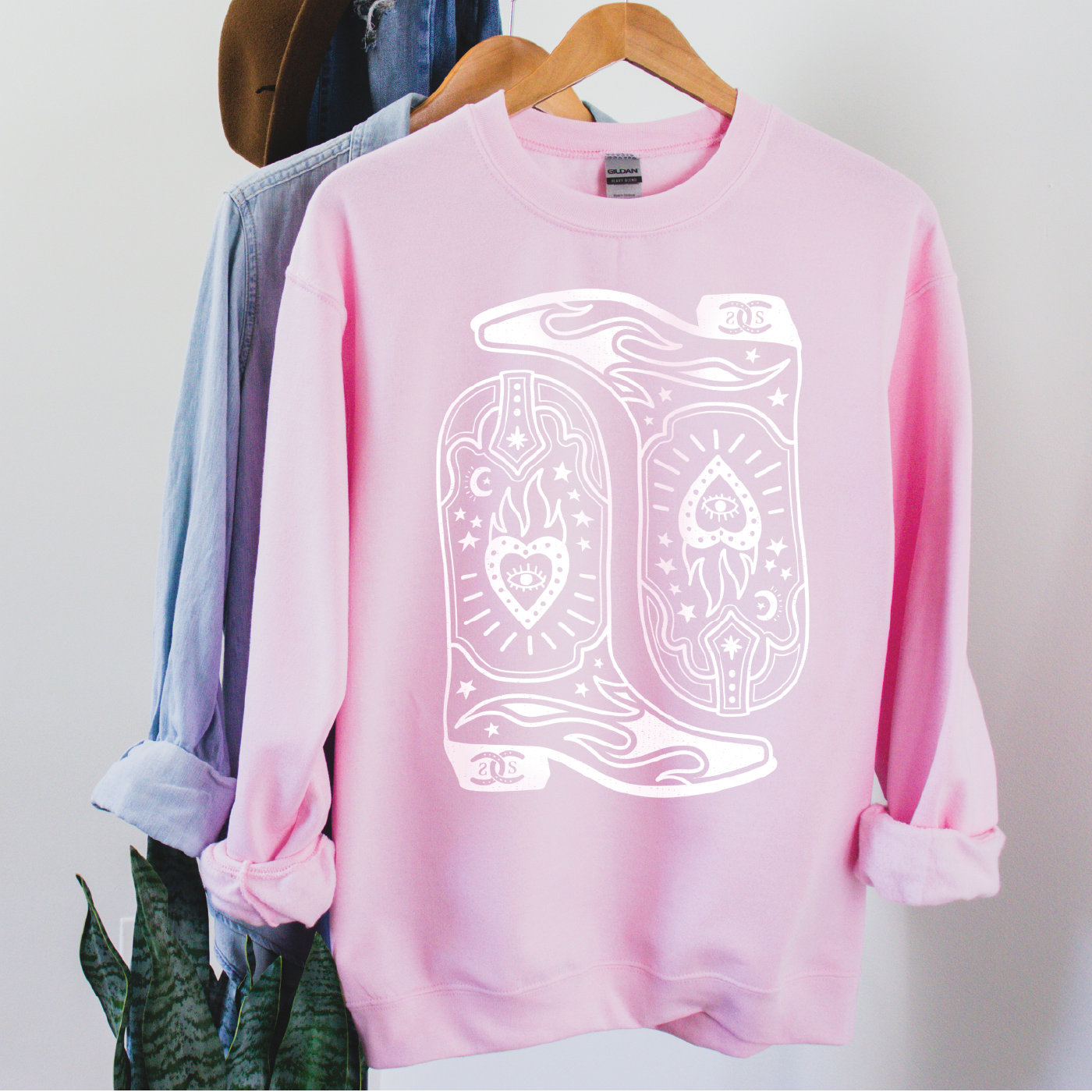 Boots & Bravado | Light Pink | Sweatshirt