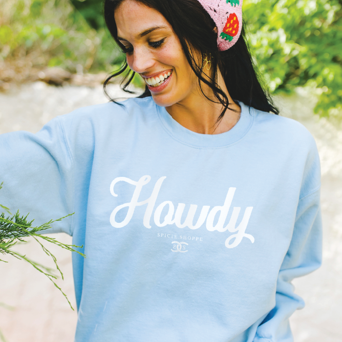 Howdy | Light Blue | Sweatshirt