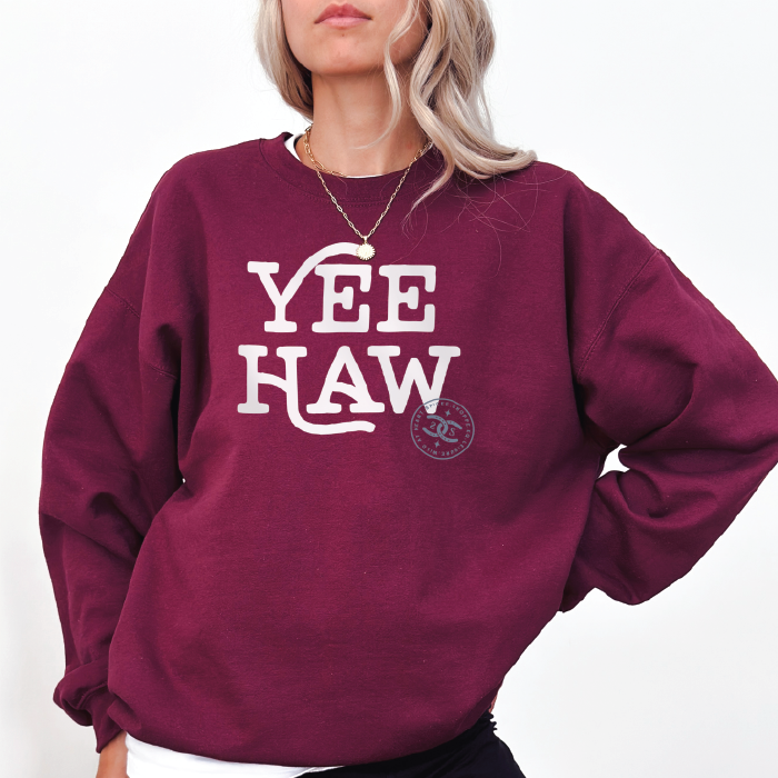 Yee-Haw | Maroon | Sweatshirt
