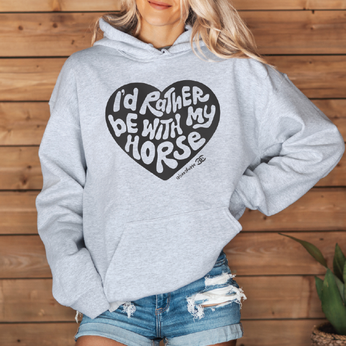 I'd Rather By With My Horse | Ash Grey | Hoodie