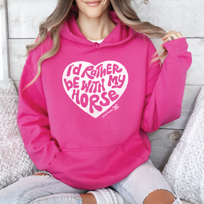 I'd Rather By With My Horse | Bright Pink | Hoodie