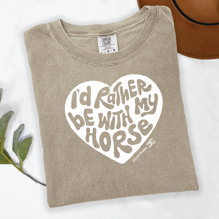 I'd Rather Be With My Horse | Khaki | Tee Shirt