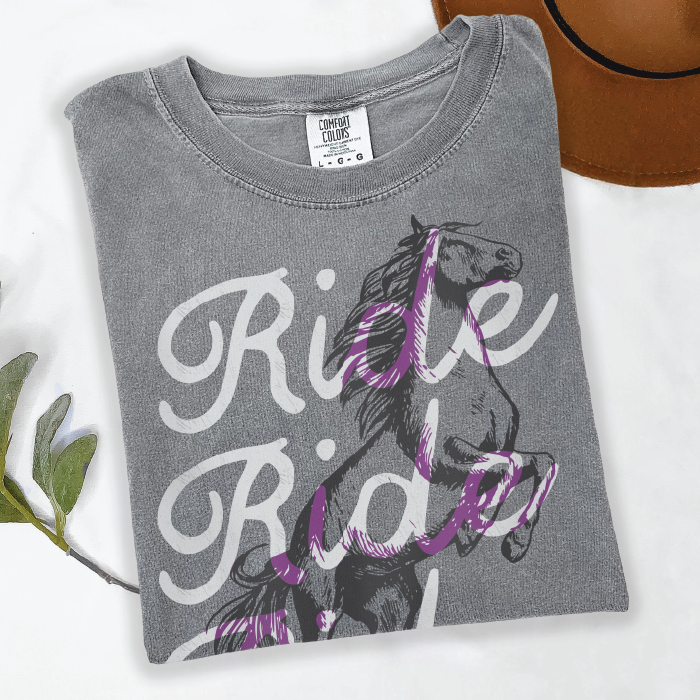 Ride Ride Ride | Grey | Tee Shirt