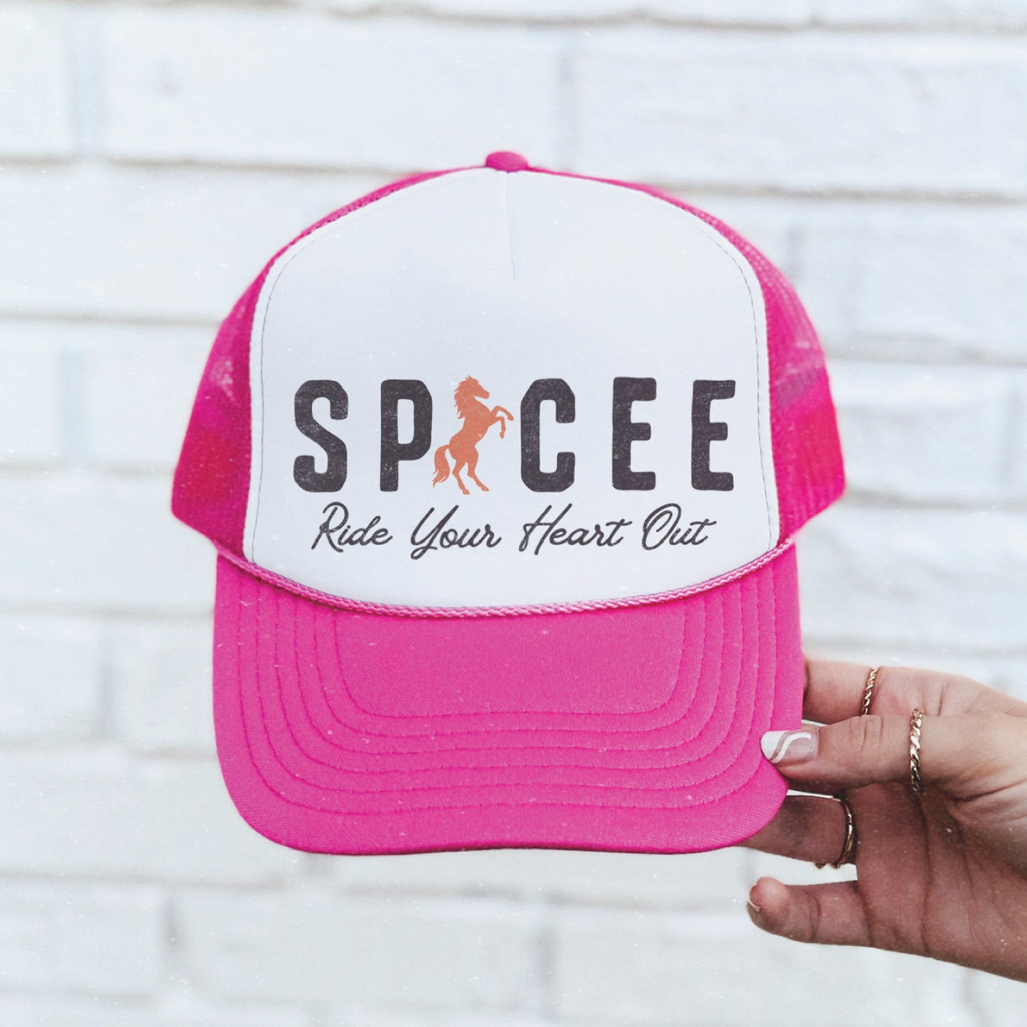 Ride Your Heart Out | Pink & White | Trucker Hat