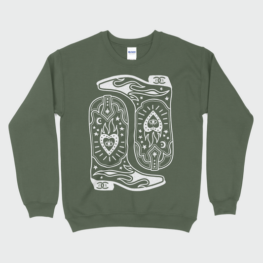Boots & Bravado | Army Green | Sweatshirt