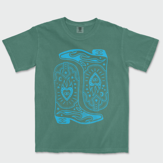 Boots & Bravado | Light Green | Tee Shirt