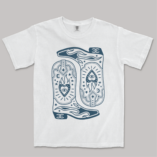 Boots & Bravado | White | Tee Shirt
