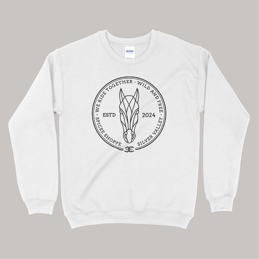 Geometric Pony | White | Sweatshirt