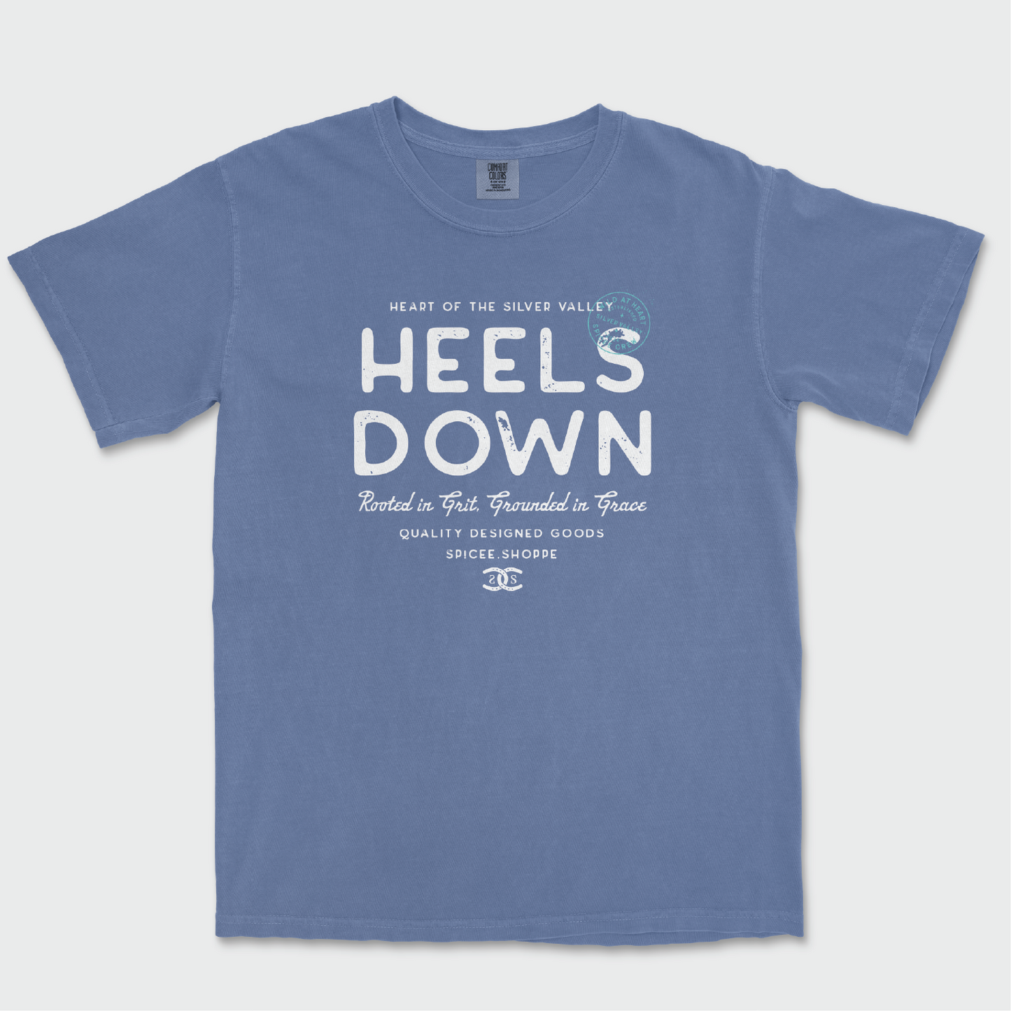Heels Down | Blue Jean | Tee Shirt