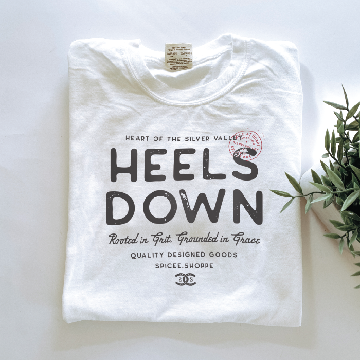 Heels Down | White | Tee Shirt