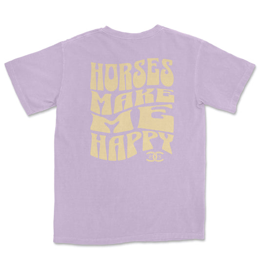Horses Make Me Happy | Orchid | Tee Shirt