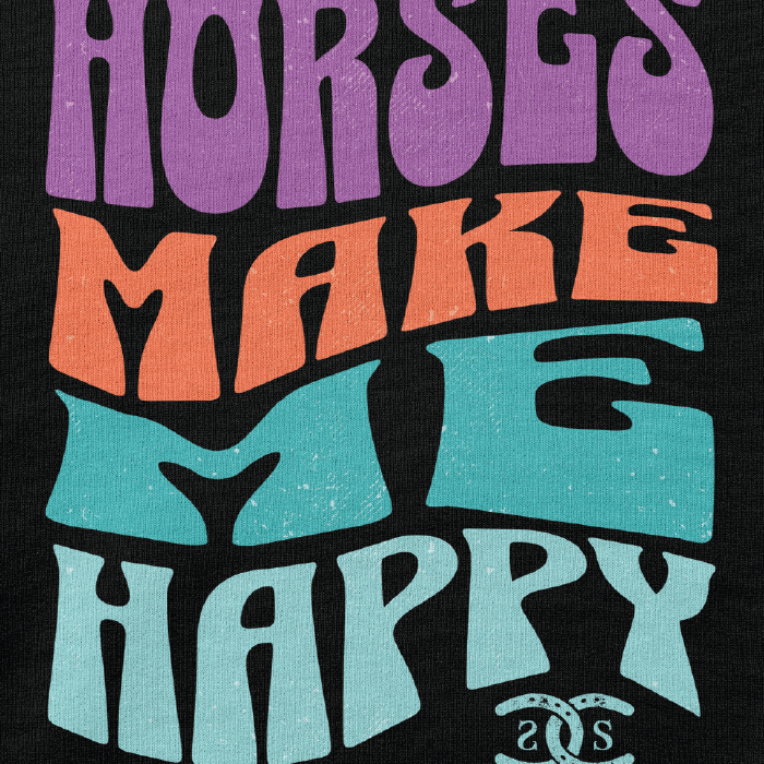 Horses Make Me Happy | Black | Hoodie