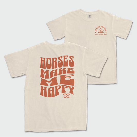 Horses Make Me Happy | Ivory | Tee Shirt
