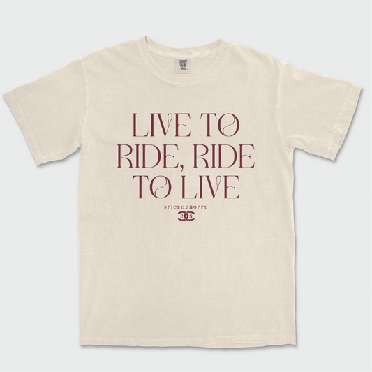 Live To Ride | Ivory | Tee Shirt