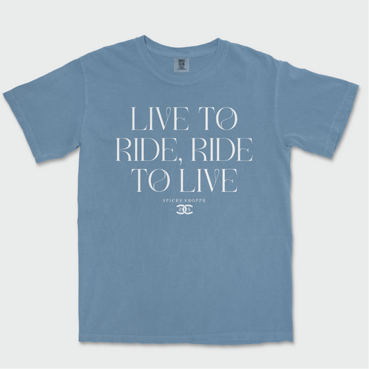 Live To Ride | Ice Blue | Tee Shirt