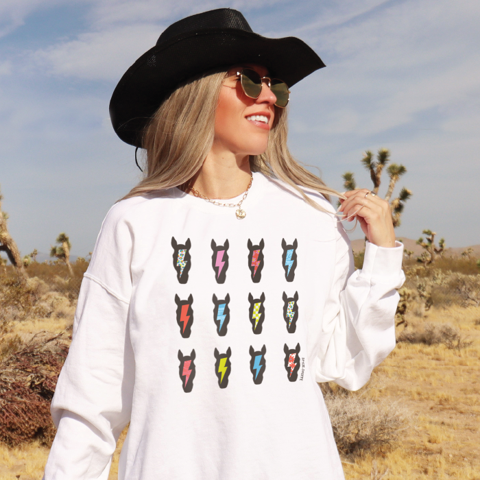 Ponies & Bolts | White | Sweatshirt