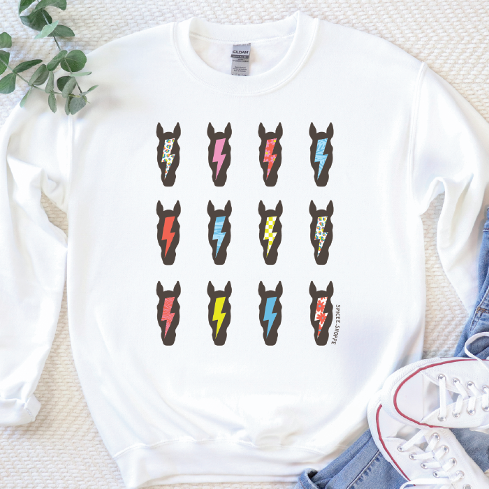 Ponies & Bolts | White | Sweatshirt