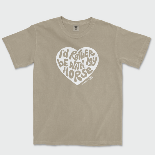I'd Rather Be With My Horse | Khaki | Tee Shirt