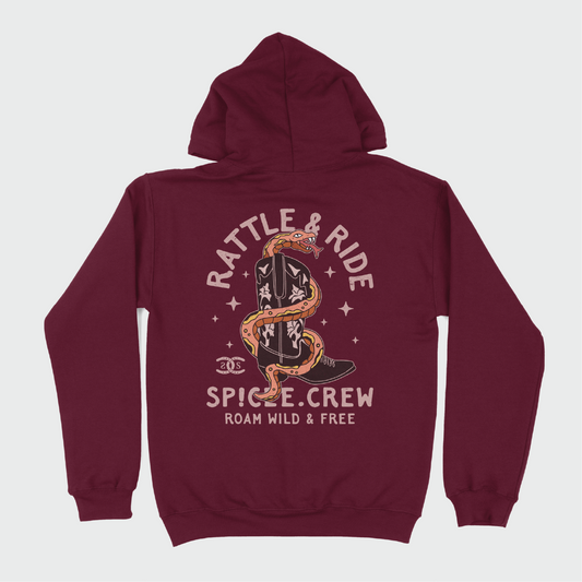 Rattle & Ride | Maroon | Hoodie