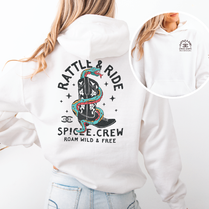 Rattle & Ride | White | Hoodie
