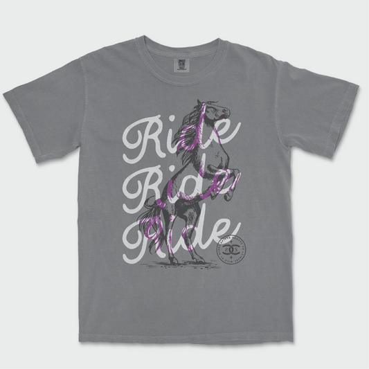 Ride Ride Ride | Grey | Tee Shirt