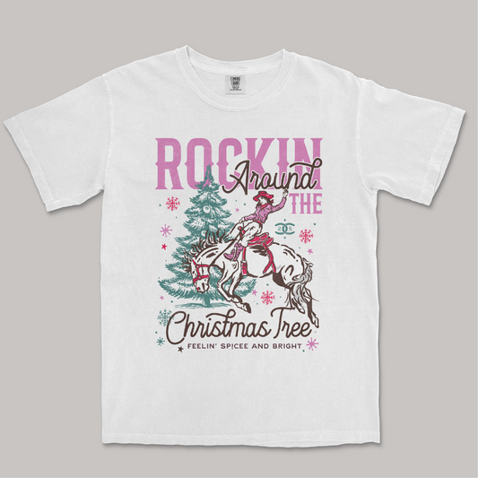 Rockin' Around The Tree | White | Tee Shirt