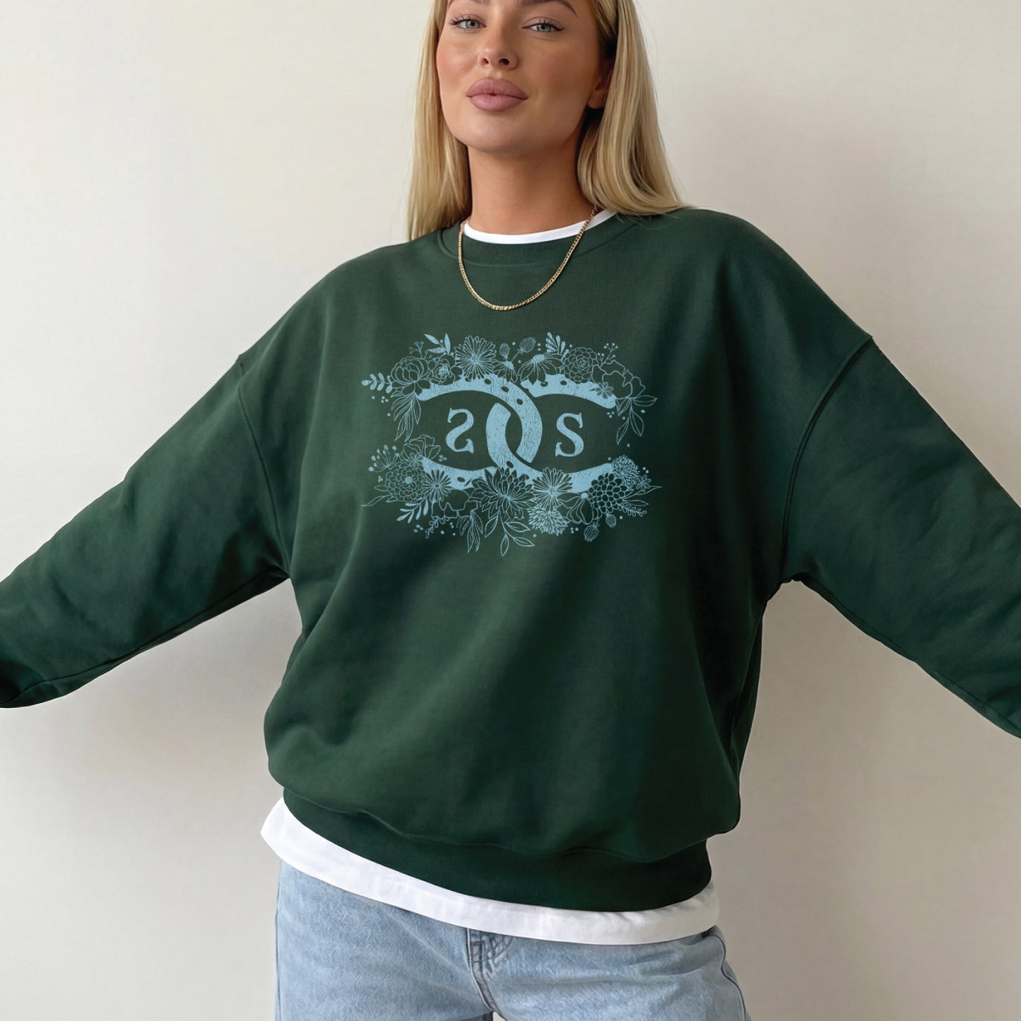 SPICEE Floral Logo | Forest Green | Sweatshirt
