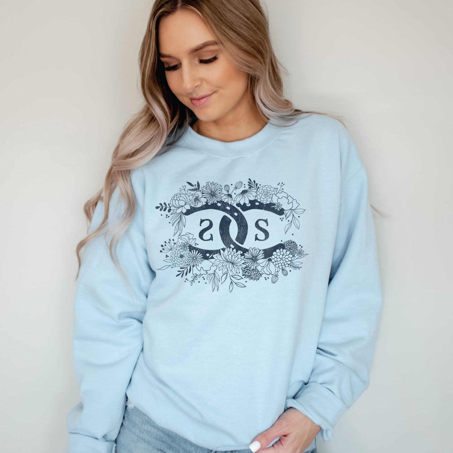 SPICEE Floral Logo | Light Blue | Sweatshirt