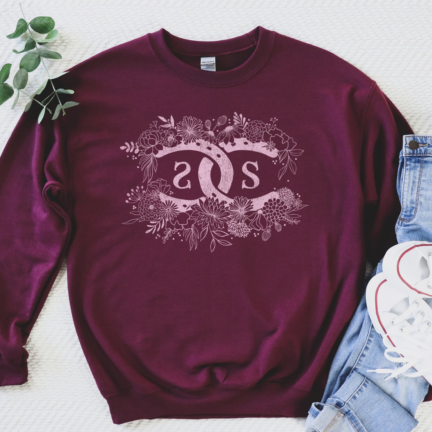 SPICEE Floral Logo | Maroon | Sweatshirt