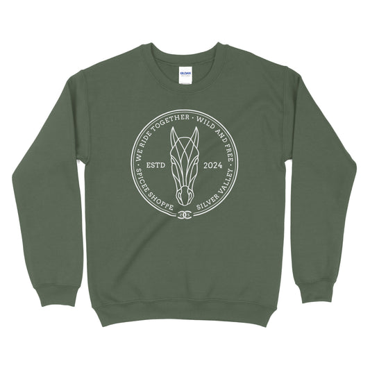 Geometric Pony | Military Green | Sweatshirt