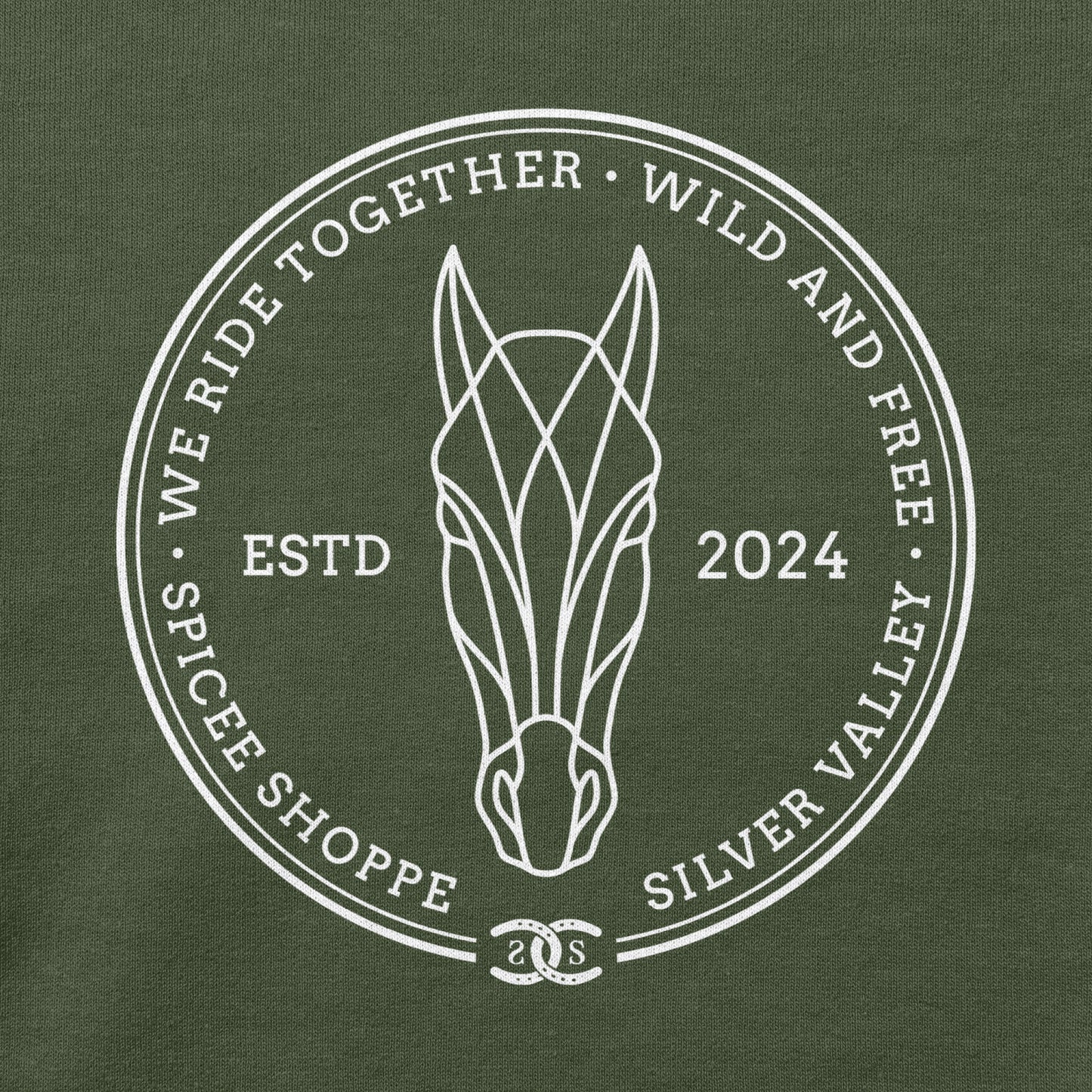 Geometric Pony | Military Green | Hoodie