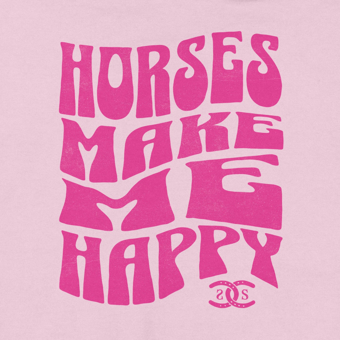 KIDS Horses Make Me Happy | Light Pink | Hoodie