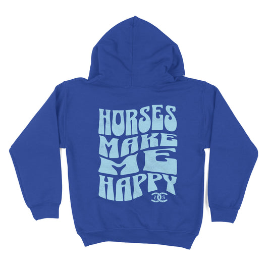 KIDS Horses Make Me Happy | Royal | Hoodie