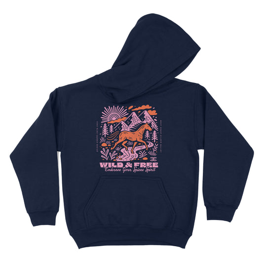 KIDS Wild & Free | Navy | Hoodie