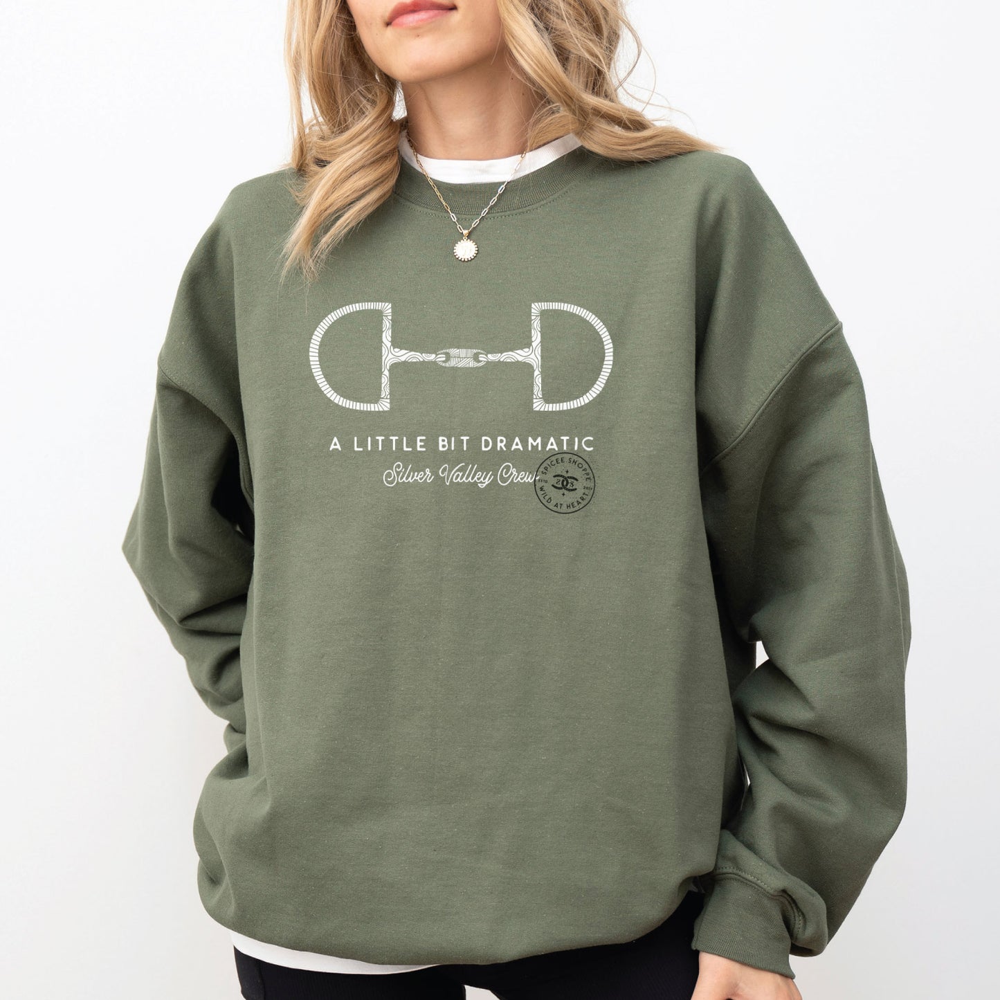 Little Bit Dramatic | Military Green | Sweatshirt