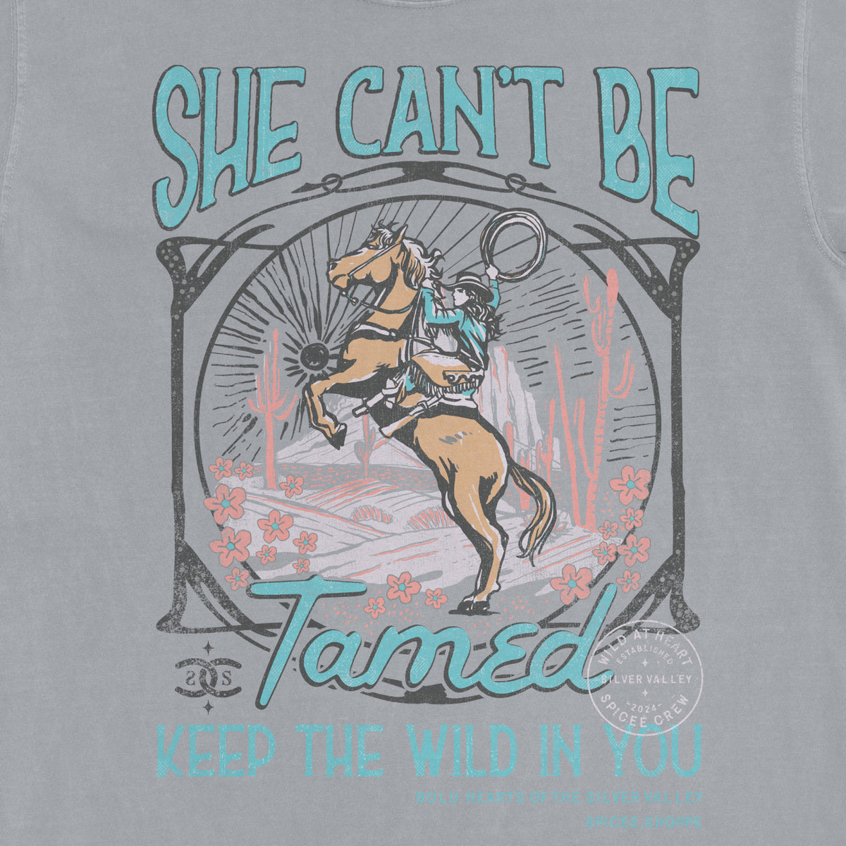 She Can't Be Tamed | Granite | Tee Shirt