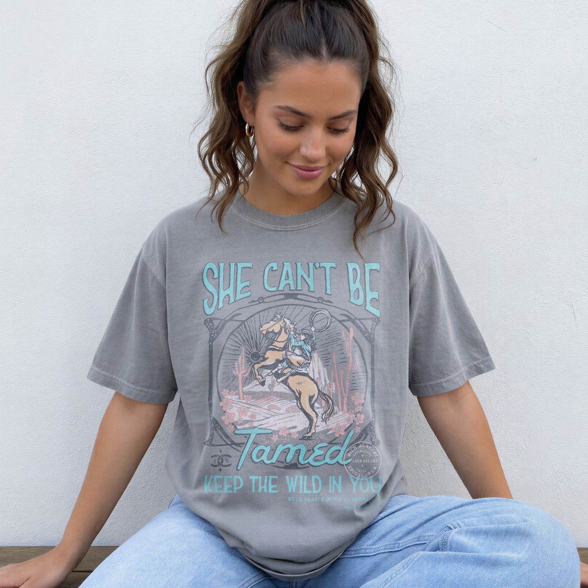 She Can't Be Tamed | Granite | Tee Shirt