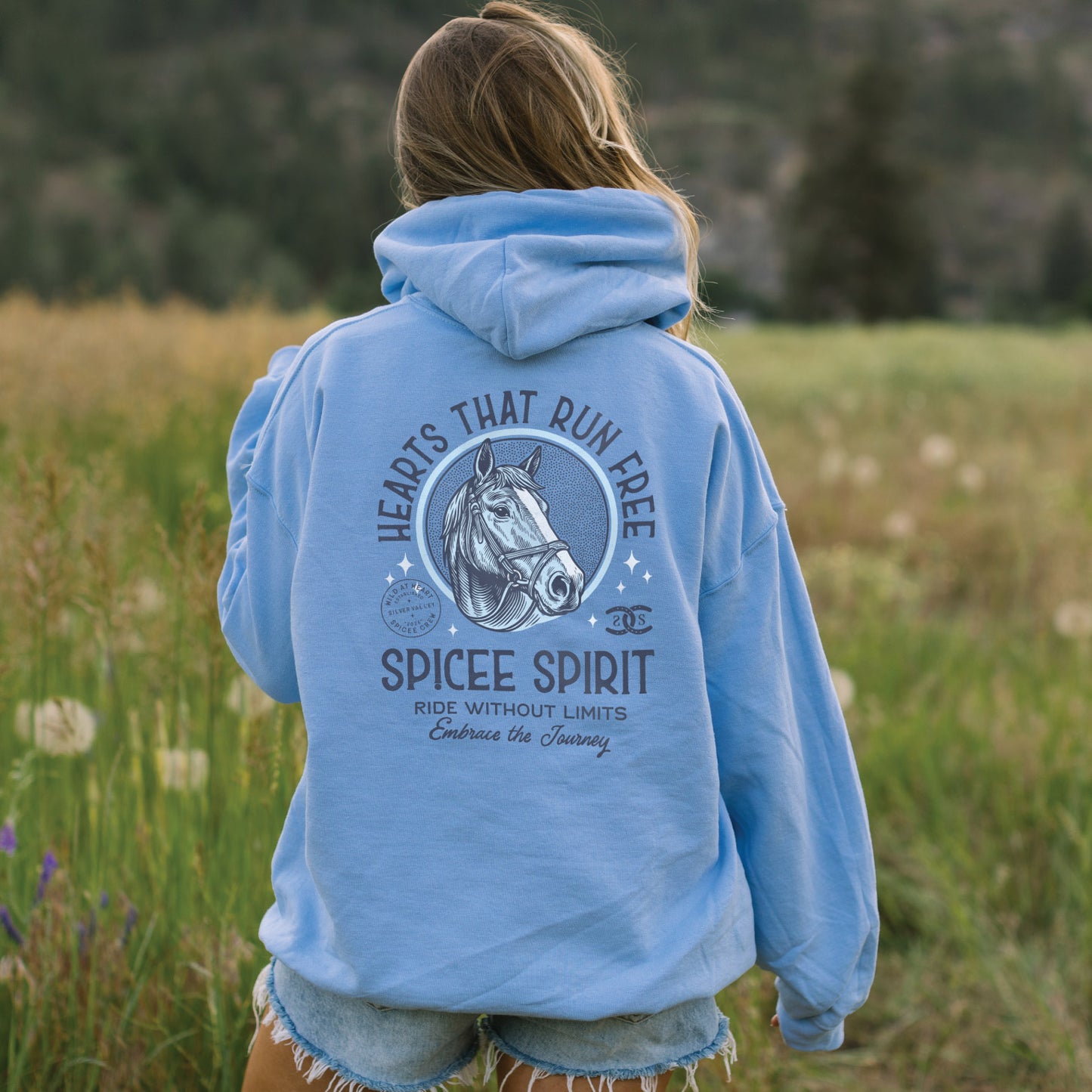 Hearts That Run Free | Light Blue | Hoodie