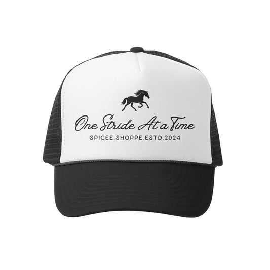 One Stride At a Time | Black & White | Trucker Hat