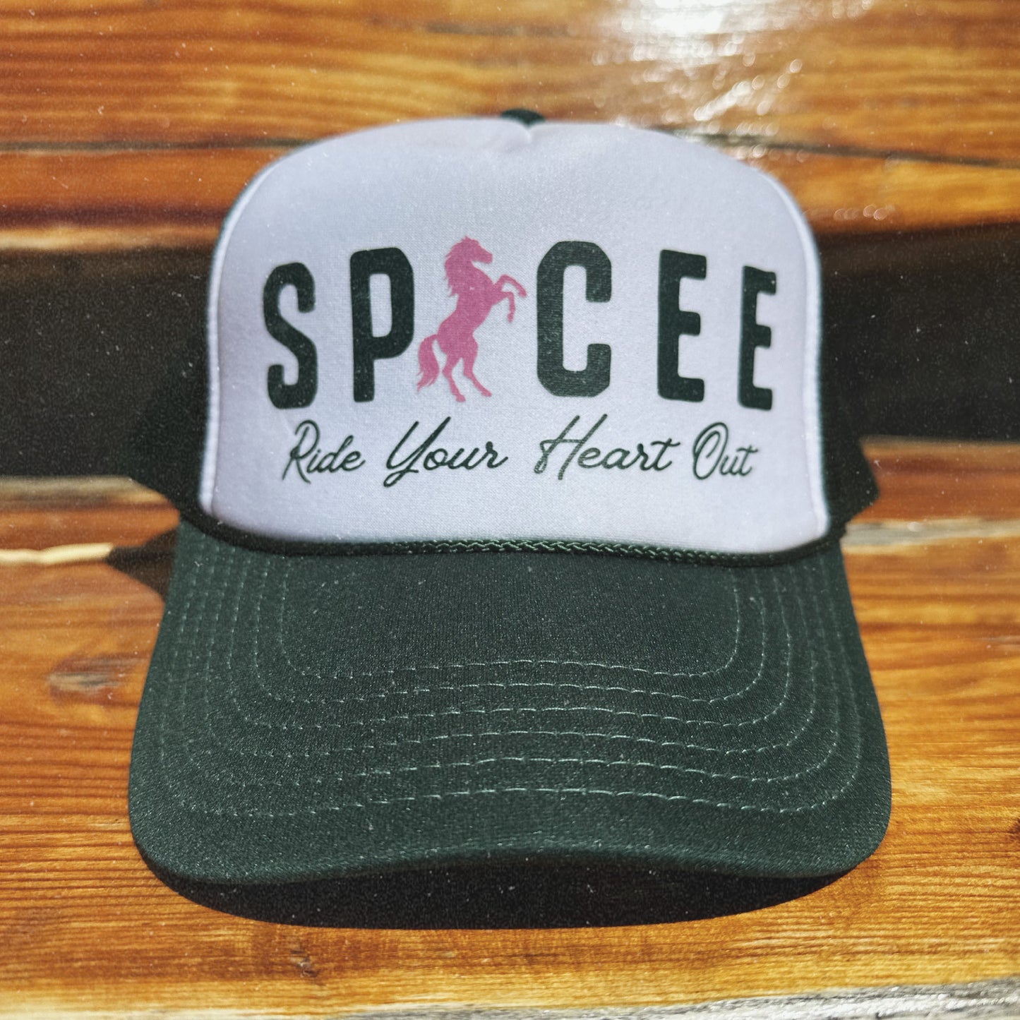 Ride Your Heart Out | Dark Green & White | Trucker Hat