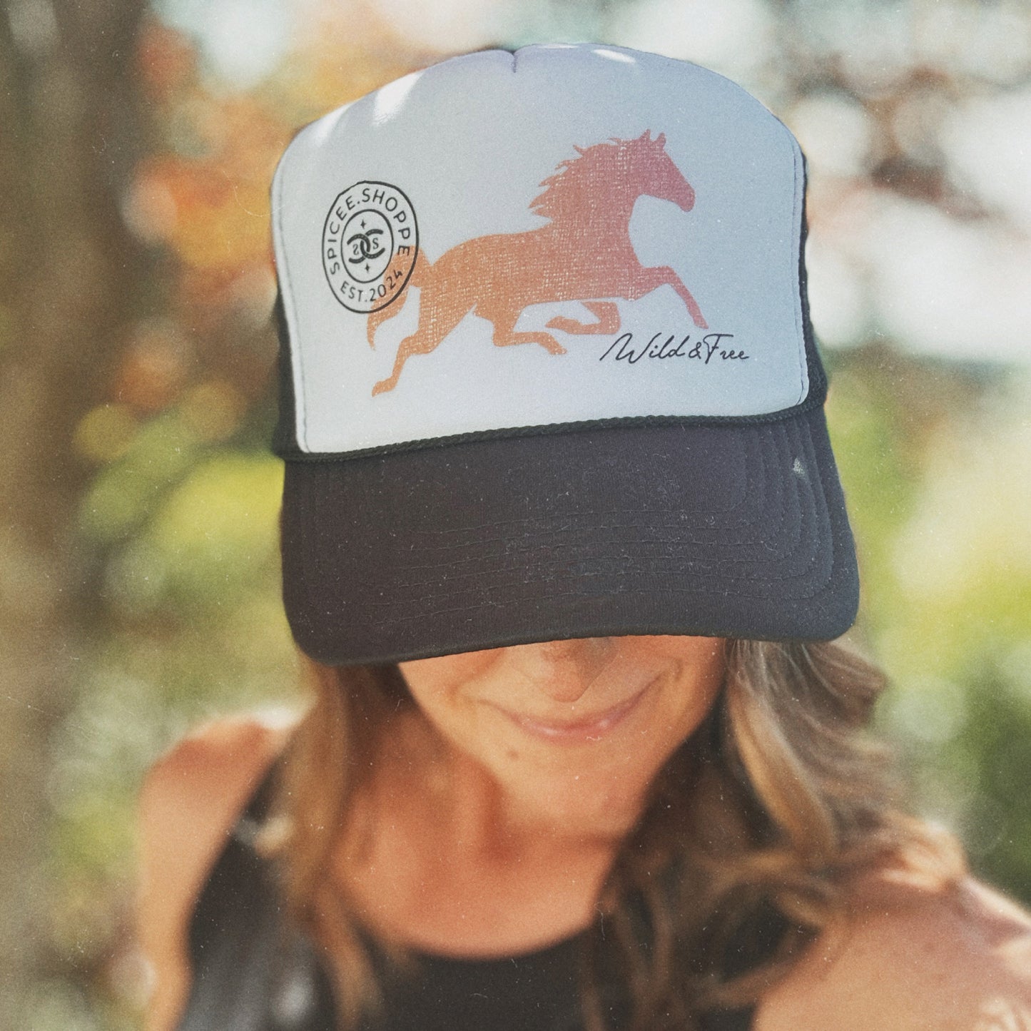 Wild & Free | Black & White | Trucker Hat
