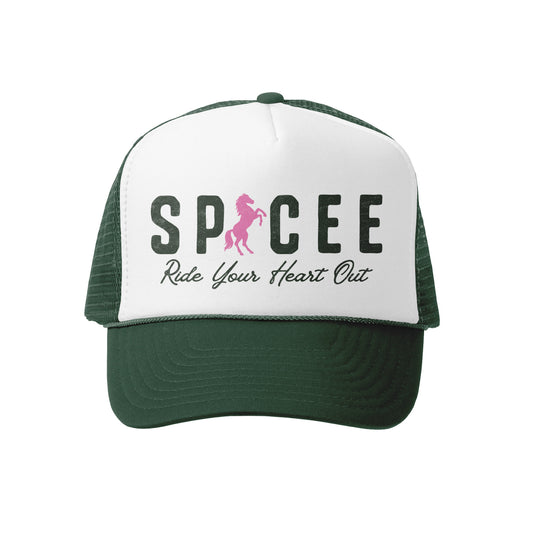 Ride Your Heart Out | Dark Green & White | Trucker Hat