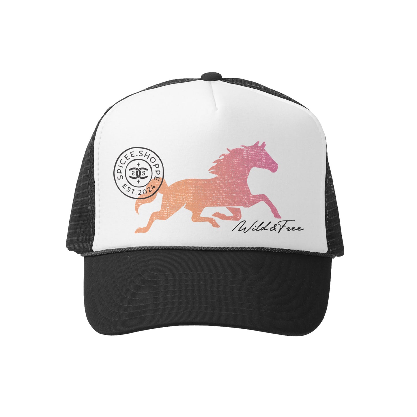 Wild & Free | Black & White | Trucker Hat